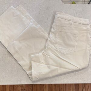 NWT Lands End White Courdaroy Straight-Leg Pants